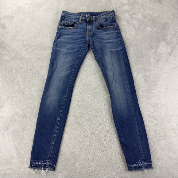 R13 Women's Size 24x28 Alison Skinny Light Blue Wash Zipper Fly Low Rise Denim - Picture 2 of 14